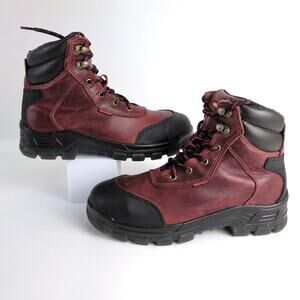 Craftsman Men's 8.5 Steel Toe Red Leather Pioneer Work Boots, Oil Slip Resistant